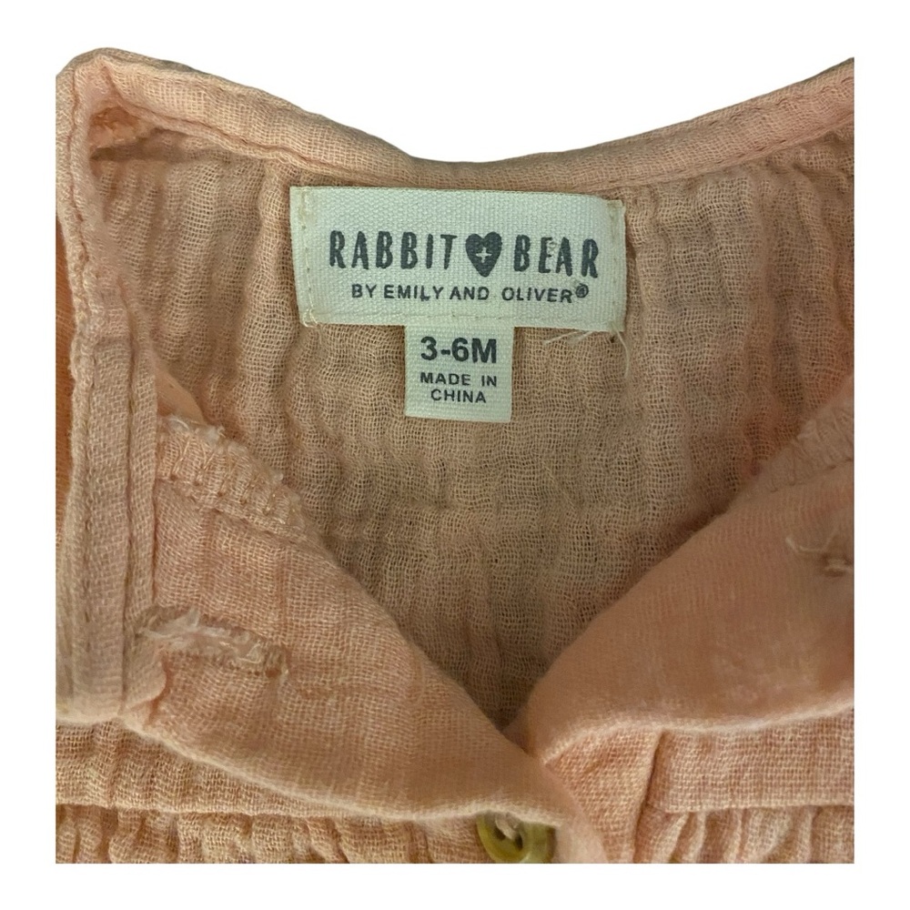 Rabbit and Bear Pink Long Sleeve Baby Dress Size 3-6months - Picture 3 of 5